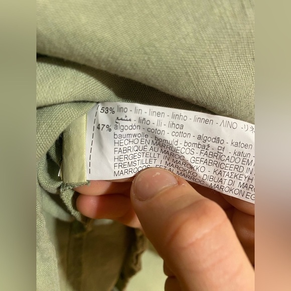 Zara Linen Blend Front Knot Slit Midi Lightweight Coastal Boho Dress Size Small - Picture 12 of 12